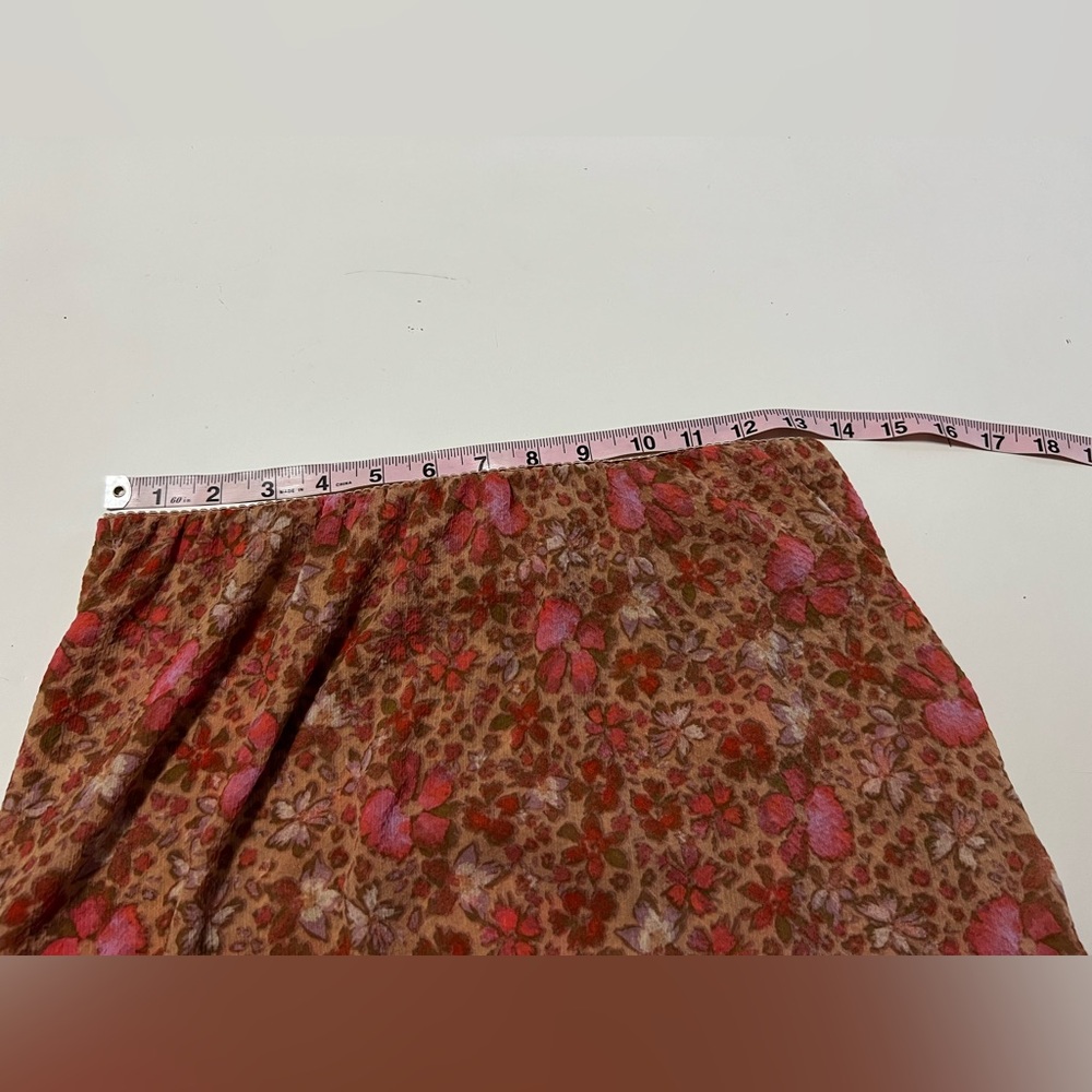 NWOT Free People Intimately Romance Me Beige Tan Orange Floral Maxi Skirt XS - Picture 10 of 13